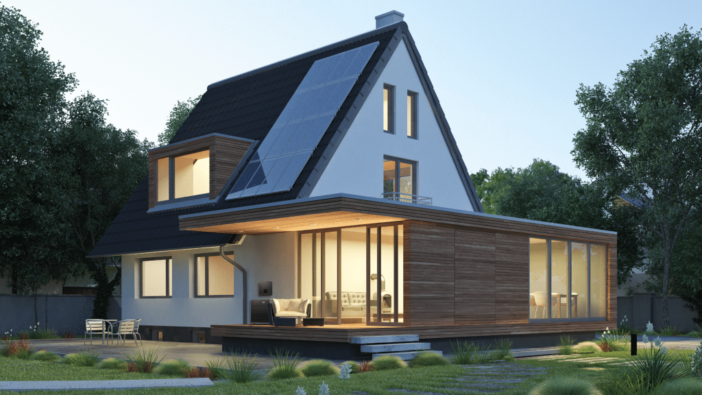 Solar modules on the roof of a home.